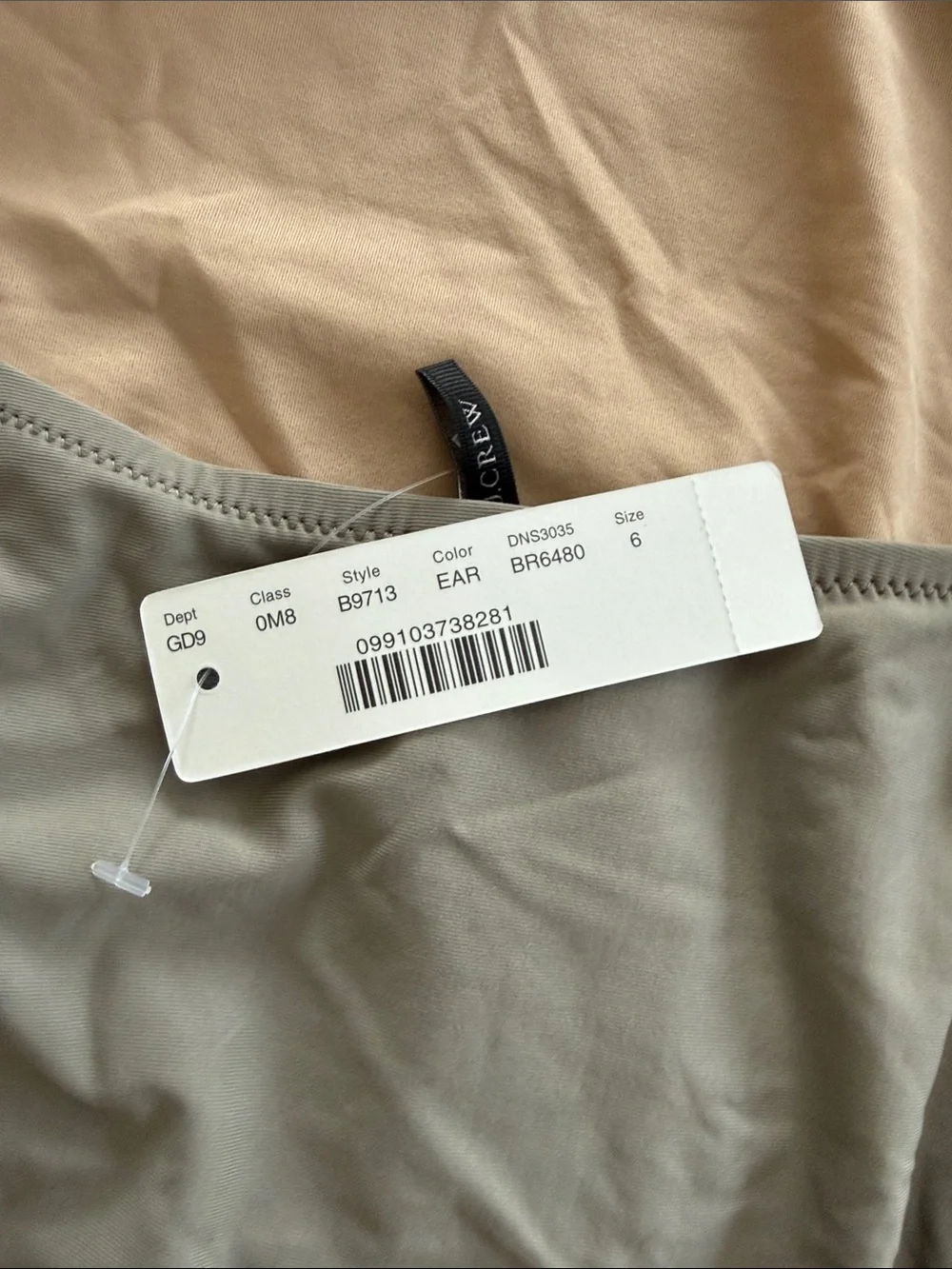 J. Crew gray one-piece swimsuit with blush lining
